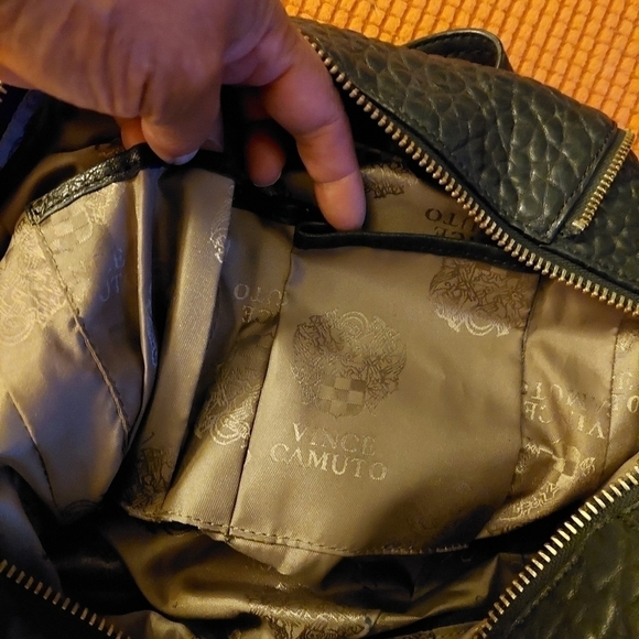 Vince Camuto 2013 Riley Pebbled Black Leather Satchel/Bag - Picture 7 of 8